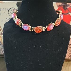 Vibrant Gold and Red Women's Necklace